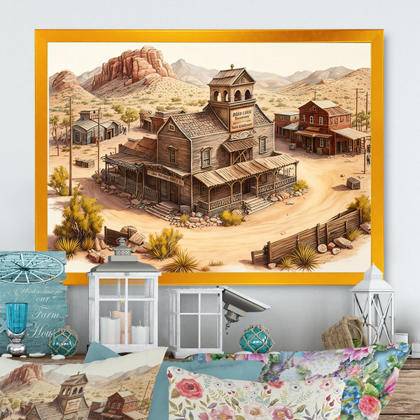 Red Barrel Studio Arizona Wild West Town I Framed On Canvas Print